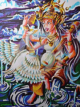 Lukisan Dewi Saraswati
