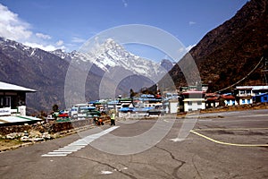 LUKLA, NEPAL: VIEW OF KONGDE RI PEAK 6,187M