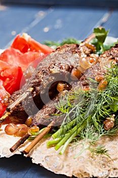 Lule kebab dish closeup