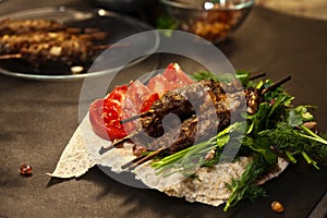 Lule kebabs on a plate