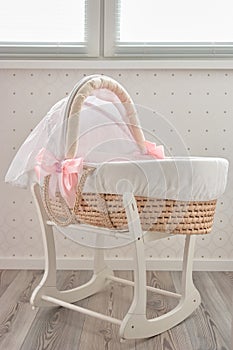 Lullaby baby basket bed.