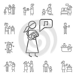 Lullaby, motherhood icon. Family life icons universal set for web and mobile