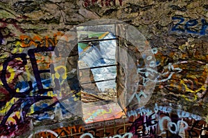 Lullwater Waterfall Spillway Through a window