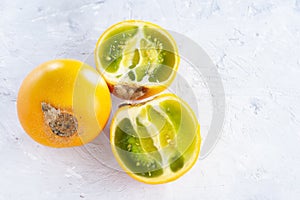 lulo fruit on white background