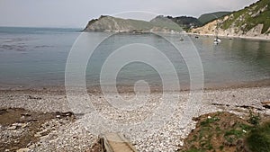 Lulworth Cove beach Dorset England UK PAN