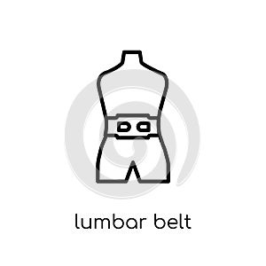 Lumbar belt icon. Trendy modern flat linear vector Lumbar belt i