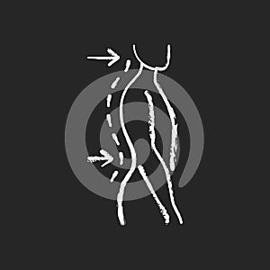 Lumbar lordosis chalk white icon on black background