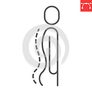 Lumbar lordosis line icon