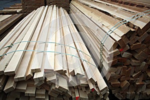 Lumber wood at production