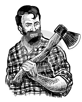 Lumberjack with axe.
