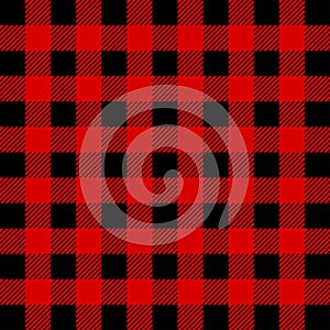 Lumberjack Buffalo Plaid Seamless Pattern. Red and Black Lumberjack