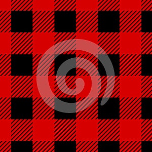 Lumberjack Buffalo Plaid Seamless Pattern. Red and Black Lumberjack