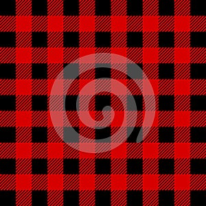 Lumberjack Buffalo Plaid Seamless Pattern. Red and Black Lumberjack