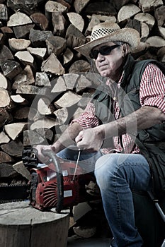 Lumberjack with chainsaw
