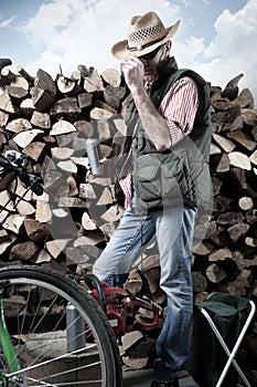 Lumberjack with chainsaw