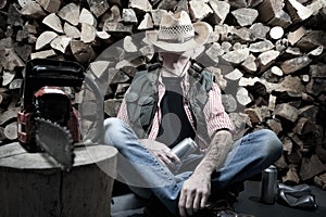 Lumberjack with chainsaw