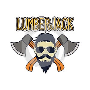 Lumberjack logo for carpenter concept, vector illustration