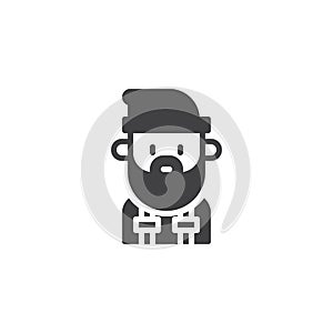 Lumberjack man vector icon