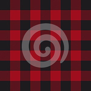 Lumberjack plaid pattern. Red and black lumberjack.