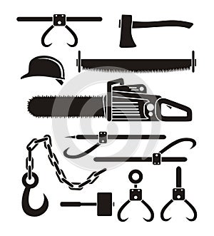 Lumberjack tools - pictogram