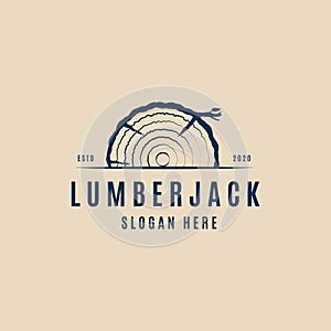 lumberjack vintage logo minimalist, vector illustration design template minimalist