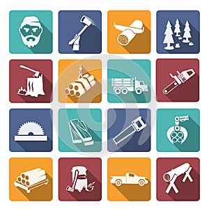 Lumberjack Woodcutter Icons