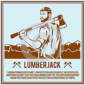 Lumberjack woodcutter poster