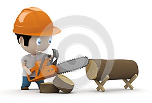 Lumberjack at work! Social 3D characters photo