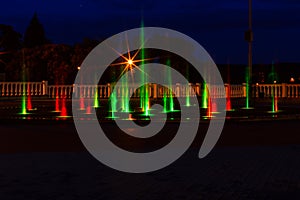 Lumiere fountains at night