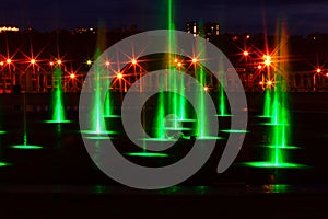 Lumiere fountains at night