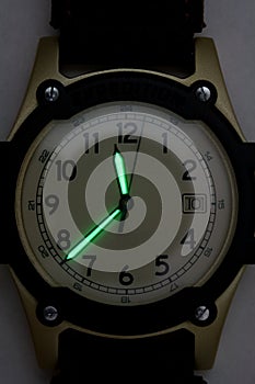 Luminescent Hands on Wrist Watch photo