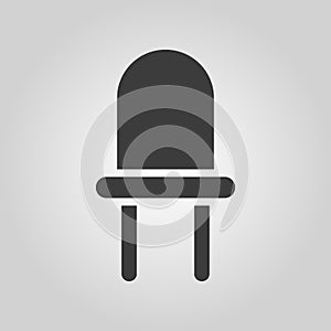 The luminodiode icon. Lamp and bulb, lightbulb, CFL, led lamp symbol.UI. Web. Logo. Sign. Flat design. App. photo