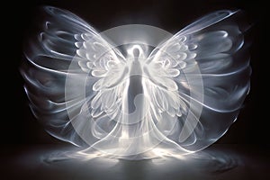luminogram angel an abstract image created by manipulating light