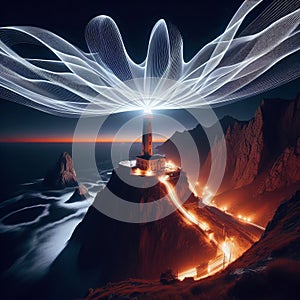 Luminogram of Lighthouse Beam A luminogram of a lighthouse beam photo