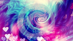 Luminous background twirl effect and blue blend