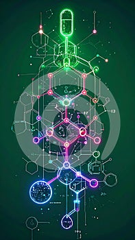 Luminous Bio-Tech Network Diagram Visualization