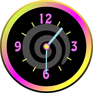 Luminous clock face with colorful case