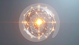 Futuristic AI Neural Network with Glowing Core