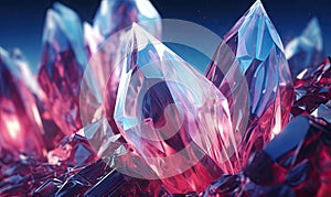 Luminous crystals emanate a gentle glow. AI generative