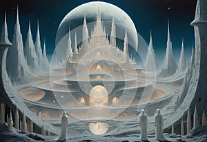 A luminous fairylike lunar colony