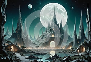 A luminous fairylike lunar colony