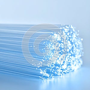 Luminous Fiber Optic Cable Bundle for Data Transfer