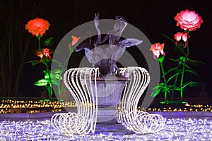 Luminous Fountain at Wilanow Royal Garden of Light