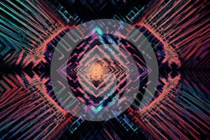 luminous fusion: neon light symphony in abstract photo
