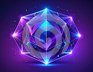 Digital Energy Core Glowing Crystal