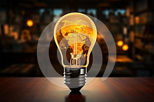 A luminous glass light bulb embodies the essence of brilliant ideas