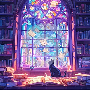 Luminous Library Window