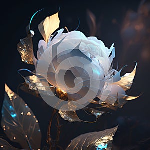 Luminous light White Peony in Radiant Bloom photo