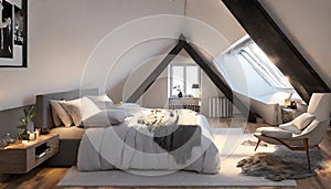 Luminous Loft Bedroom in the Apartment