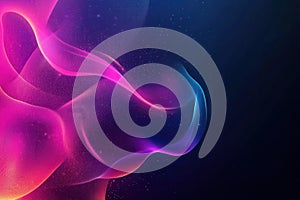 Luminous Neon Waves on Dark Background